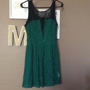 Green lace dress